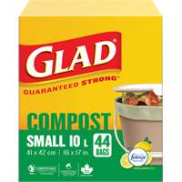 Petits sacs de compostage, R&eacute;gulier, 17" lo x 16" la, Brun, Capacit&eacute; de 10 L (3 gal.) Pryde Industrial Inc.