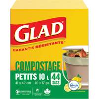 Petits sacs de compostage, R&eacute;gulier, 17" lo x 16" la, Brun, Capacit&eacute; de 10 L (3 gal.) Pryde Industrial Inc.