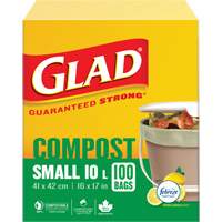 Petits sacs de compostage, R&eacute;gulier, 17" lo x 16" la, Brun, Capacit&eacute; de 10 L (3 gal.) Pryde Industrial Inc.