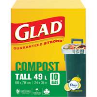 Sacs de compostage hauts, R&eacute;gulier, 31" lo x 24" la, Brun, Capacit&eacute; de 49 L (13 gal.) Pryde Industrial Inc.