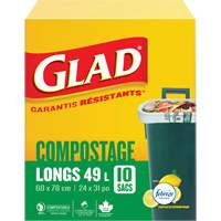 Sacs de compostage hauts, R&eacute;gulier, 31" lo x 24" la, Brun, Capacit&eacute; de 49 L (13 gal.) Pryde Industrial Inc.
