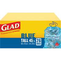 45L Recycling Bags, Regular, 24" W x 28" L, Blue Pryde Industrial Inc.