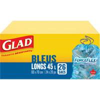 45L Recycling Bags, Regular, 24" W x 28" L, Blue Pryde Industrial Inc.