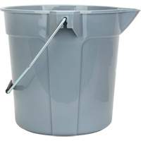 Round Bucket with Pouring Spout, 2.64 US Gal. (10.57 qt.) Capacity, Grey Pryde Industrial Inc.