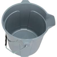Round Bucket with Pouring Spout, 2.64 US Gal. (10.57 qt.) Capacity, Grey Pryde Industrial Inc.