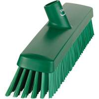 Push Broom Head, Fine/Stiff Bristles, 16-1/2", Polyester/Polypropylene, Green Pryde Industrial Inc.