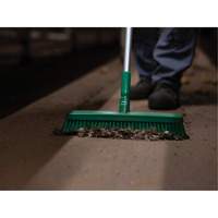 Push Broom Head, Fine/Stiff Bristles, 16-1/2", Polyester/Polypropylene, Green Pryde Industrial Inc.