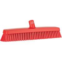 Push Broom Head, Fine/Stiff Bristles, 16-1/2", Polyester/Polypropylene, Red Pryde Industrial Inc.