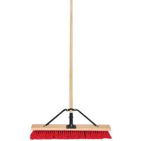 Push Broom with Braced Handle, 24", Medium, PVC Bristles Pryde Industrial Inc.