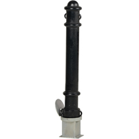Removable Ornamental Bollards, Steel, 40" H x 4-1/2" W, Black Pryde Industrial Inc.
