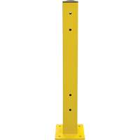 Double Guard Rail Post, Steel, 5" L x 44" H, Safety Yellow Pryde Industrial Inc.