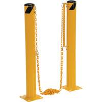 Dock Chain Barrier Bollard System, Steel, 42" H x 6-5/8" W, Yellow Pryde Industrial Inc.
