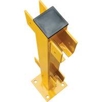 In-Line Post for Light-Duty Guard Rails, Steel, 42" H, Safety Yellow Pryde Industrial Inc.