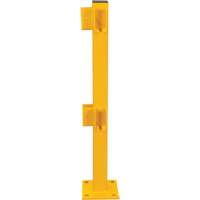 Corner Post for Light-Duty Guard Rails, Steel, 42" H, Safety Yellow Pryde Industrial Inc.