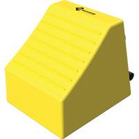 Cale de roue ultra-robuste pour l'exploitation mini&egrave;re Checkers Safety, PEHD, Jaune, 14-1/2" la x 17-1/2" p x 16" h Pryde Industrial Inc.