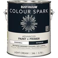 Colour Spark Interior Pre-Tinted Paint + Primer Wall Paint, White Cotton, Semi-Gloss, 3.78 L, Gallon Pryde Industrial Inc.