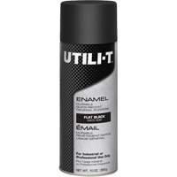 UTILI-T General Purpose Enamel Spray Paint, Black, Flat, 10 oz./283 g, Aerosol Can Pryde Industrial Inc.