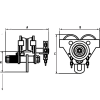 Chariots ajustables, 1000 lb (0,5 tonne) Capacit&eacute;, 2-11/16" - 5-1/4" Pryde Industrial Inc.