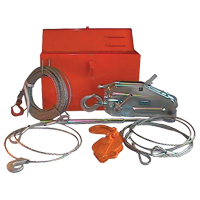 Tirfor&reg; Wire Rope Hoist TU128 Rescue Kit, 7/16" Wire Diameter, 4000  lbs. (2 tons) Capacity Pryde Industrial Inc.