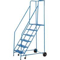 CSA-Certified Rolling Step Ladder, 6 Steps, 22" Step Width, 55" Platform Height, Steel Pryde Industrial Inc.