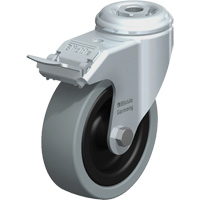 Light-Duty Caster, Swivel with Brake, 4" (101.6 mm), Solid Rubber, 242 lbs. (110 kg.) Pryde Industrial Inc.