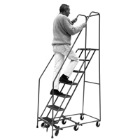 All Directional Ladders, 6 Steps, 16" Step Width, 60" Platform Height, Steel Pryde Industrial Inc.