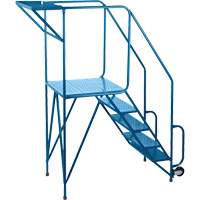Mechanics/Maintenance Rolling Ladder, Steel, 5 Steps, 47" Platform Height Pryde Industrial Inc.