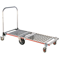Six Wheel Folding Platform Truck, Aluminum, 1550 lbs., 61-7/8" L x 23-1/4" W, 39" High Pryde Industrial Inc.