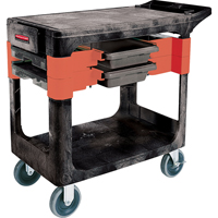 Chariots &agrave; outils d'entretien, 2 tiroirs, 38" lo x 19-1/4" la x 33-3/8" h, Noir Pryde Industrial Inc.