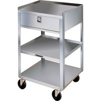 Supports en acier inoxydable pour &eacute;quipement, 300 lb Capacit&eacute;, Acier inoxydable, 16-3/4" x la, 30-1/8" x ha, 18-3/4" p, 1 tirroirs Pryde Industrial Inc.