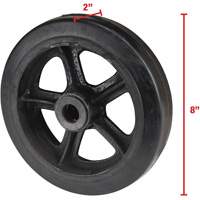 Mold-On Rubber Wheel, 8" (203 mm) Dia. x 2" (51 mm) W, 400 lbs. (181 kg.) Capacity Pryde Industrial Inc.