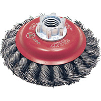 BK420T Knot Twisted Conical Brush, 4" Dia., 0.02" Fill, 5/8"-11 Arbor, Steel Pryde Industrial Inc.