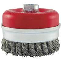 Brosse boisseau &agrave; fils li&eacute;s et nou&eacute;s, 5" dia. x 5/8"-11 arbre Pryde Industrial Inc.