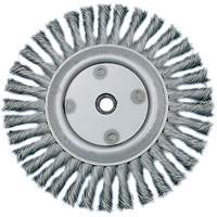 Knot Twisted Wire Wheel, 6" Dia., 0.02" Fill, 5/8"-1/2 Arbor, Steel Pryde Industrial Inc.
