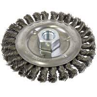 Standard Face Knot Wire Wheel Threaded, 5" Dia., 0.022" Fill, 5/8"-11 Arbor, Steel Pryde Industrial Inc.