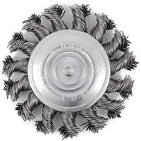 Shaft Mounted Knot Twisted Radial Brush, 3" Dia., 0.02" Fill, 1/4" Arbor, Stainless Steel Pryde Industrial Inc.