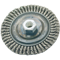 Stringer Bead Brush, 4" Dia., 0.022" Fill, 5/8"-11 Arbor, Steel Pryde Industrial Inc.