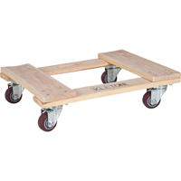 Hardwood Dolly, Polyurethane Wheels, 900 lbs. Capacity, 18" W x 24" D x 7" H Pryde Industrial Inc.
