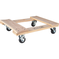 Hardwood Dolly, Polyolefin Wheels, 1000 lbs. Capacity, 18" W x 24" D x 7" H Pryde Industrial Inc.