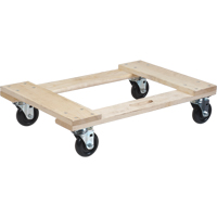 Hardwood Dolly, Polyolefin Wheels, 900 lbs. Capacity, 18" W x 24" D x 7" H Pryde Industrial Inc.