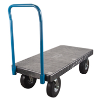 Plastic Platform Truck, 48" L x 24" W, 1200 lbs. Cap., Pneumatic Wheels Pryde Industrial Inc.