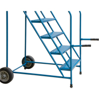 Escabeau roulant avec rails pour acc&egrave;s &agrave; une remorque, 4 marches, Largeur de la marche 22", Hauteur de la plateforme 37", Acier Pryde Industrial Inc.
