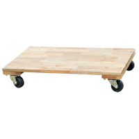 Solid Platform Wood Dolly, Rubber Wheels, 900 lbs. Capacity, 18" W x 30" D x 6" H Pryde Industrial Inc.