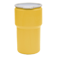 Baril emboîtable en poly&eacute;thyl&egrave;ne, 14 gal. US (11,7 gal. imp.), Dessus ouvert, Jaune Pryde Industrial Inc.