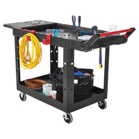 Chariot utilitaire robuste et polyvalent, 2 tiers, 17-3/4" x 36" x 46-1/5", Capacit&eacute; 500 lb Pryde Industrial Inc.
