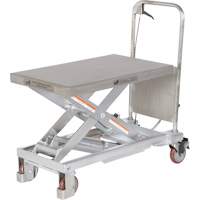Manual Hydraulic Scissor Lift Table, 32-1/2" L x 19-1/2 W, Partial Stainless Steel, 1000 lbs. Capacity Pryde Industrial Inc.