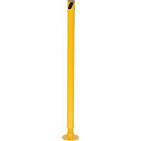 Spring Loaded Bollard, Steel, 42" H x 2-1/8" W, Yellow Pryde Industrial Inc.