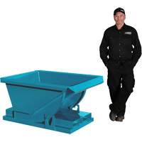 Self-Dumping Hopper, Steel, 1/4 cu.yd., Blue Pryde Industrial Inc.