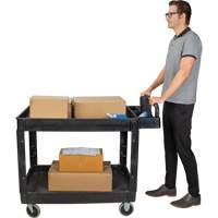 Utility Cart, 2 Tiers, 25-5/8" x 33-1/2" x 43-3/4", 550 lbs. Capacity Pryde Industrial Inc.