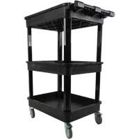 Utility Cart with Deep Lip Shelf, 3 Tiers, 19" x 39-1/2" x 28-1/4", 330 lbs. Capacity Pryde Industrial Inc.